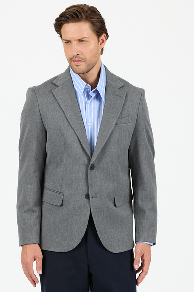 Frappoli Rollex Men's Medium Gray Lycra Fabric 2026 Winter Sports Blazer Jacket