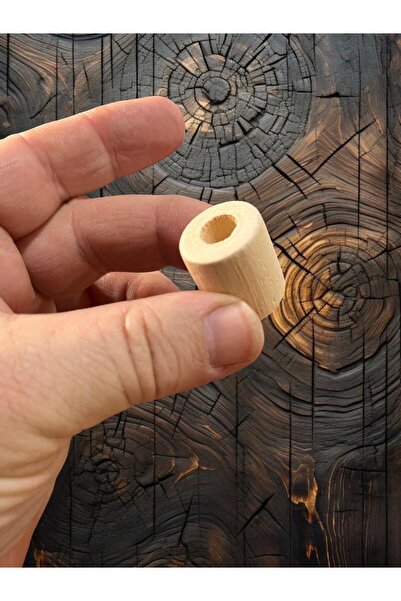 Flea Market Ακατέργαστες Ξύλινες Χάντρες Σωλήνων - 10 Τεμάχια -