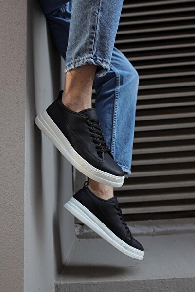 Knack Sneakers Shoes 010 Μαύρα (Λευκή σόλα)