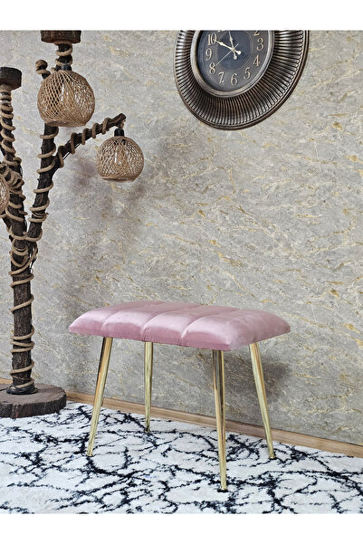 ZAFİR Gold Sivriltme Ayaklı 60 cm Puf Bench - Puf - Bench - Oturak - Mutfak O...