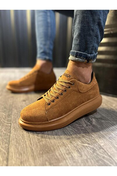 Knack High-Sole Casual Shoes - Tan Suede 044