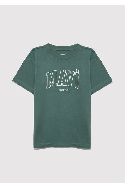 Mavi Since 1991 Printed Green T-Shirt Loose Fit / Loose Relaxed Fit 6610369-71930