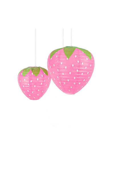Choice M وردي قطعتين/مجموعة مصباح ورقي على شكل فراولة، فانوس ورقي معلق على شك...