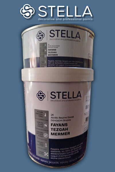 Stella Fayans Boyası Tezgah, Mermer, Ahşap, Mobilya, Cam, Seramik, Kapı Boyası 1LT