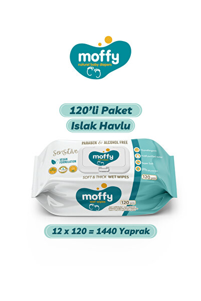 Moffy Islak Mendil (120 x 12) 1440 Yaprak