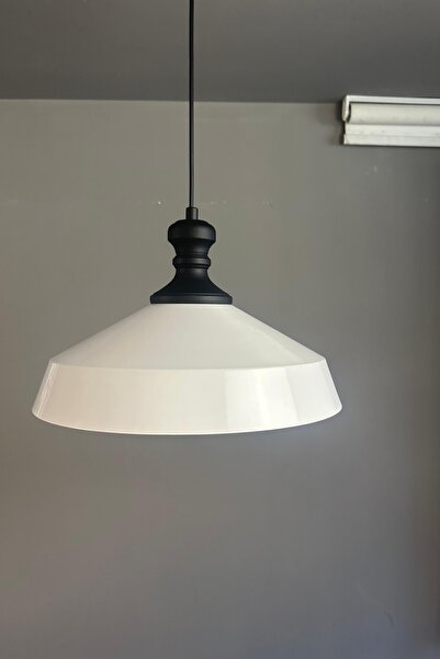 Bamyum Lema Beyaz Tekli Avize Siyah Tokmak Başlık Sarkıt Lamba Restoran Cafe Salon Avizeleri