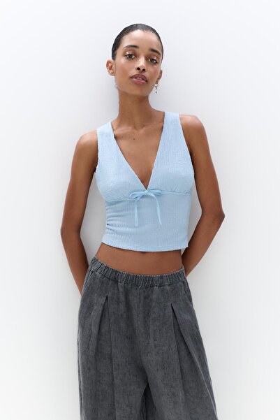 Pull & Bear Rustik bağlamalı üst