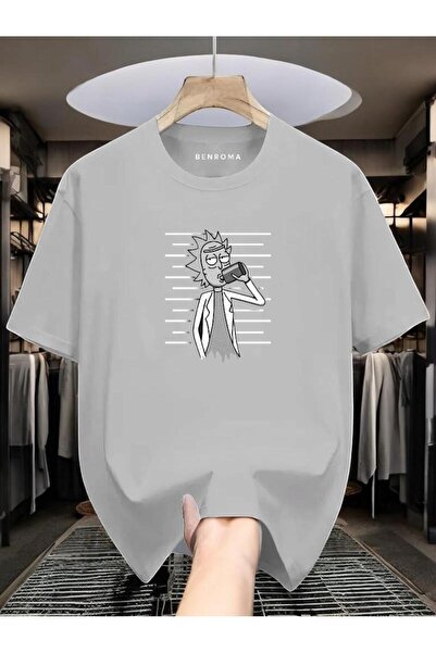 E-ROMA تي شيرت رجالي كبير الحجم مطبوع