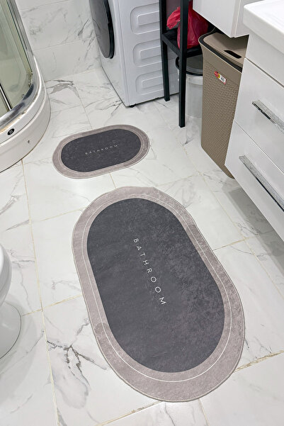THEMODERNHANE Bathroom Patterned Eco Bath Mat, Non-Slip Base, Machine Washabl...