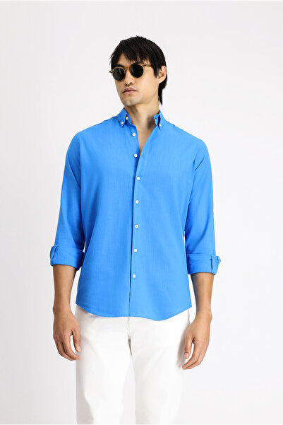 Kiğılı Uzun Kol Regular Fit Spor Pamuk Gömlek