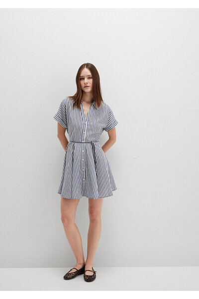 Mavi Striped Waist Lace-Up Mini Dress 1310763-91086