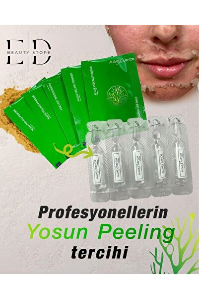 ED BEAUTY STORE Yosun Peeling Yüz Peelingi Cilt Bakımı Yosun Maskesi Cilt Soyucu Leke Akne Sivilce 5 Kullanımlık