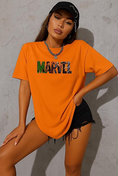 E-ROMA Marvel Printed Oversize White T-shirt