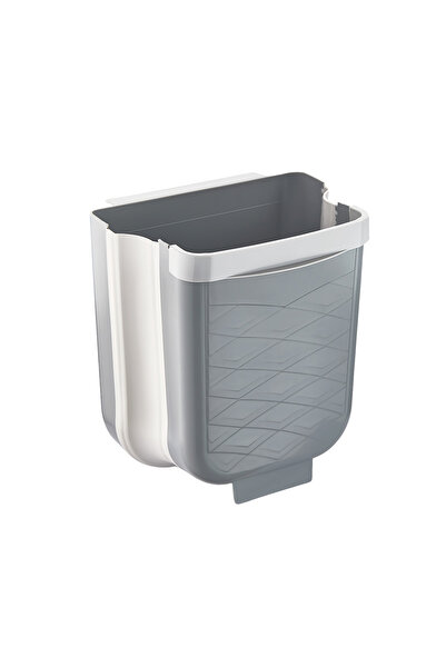 Vovikon Folding Gray 6 Liter under Counter Trash Can with Hanger Practical Cook Trash Can