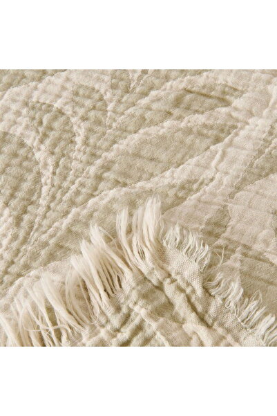 Evidea Soft Sardin Double Bedspread - Ecru / Khaki - 220X240 cm