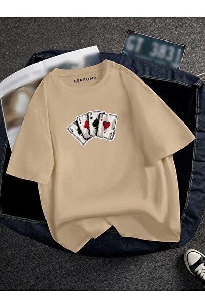 BENROMA Оверсайз футболка з принтом для чоловіків та жінок