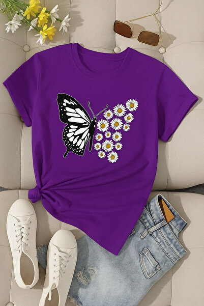 BENROMA Tricou unisex cu imprimeu Daisy Butterfly