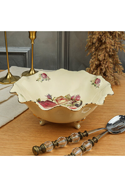 ROY KING وعاء سلطة وردي قائم 24 سم