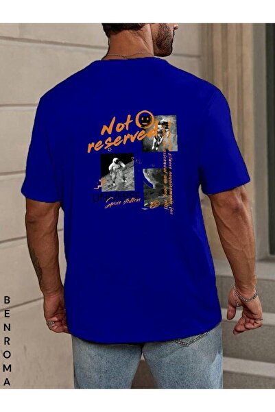 E-ROMA Tricou unisex imprimat pe spate supradimensionat