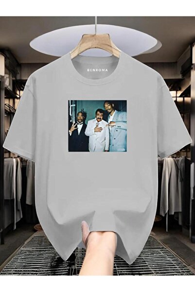 BENROMA تي شيرت مطبوع عليه Müslüm مقاس كبير