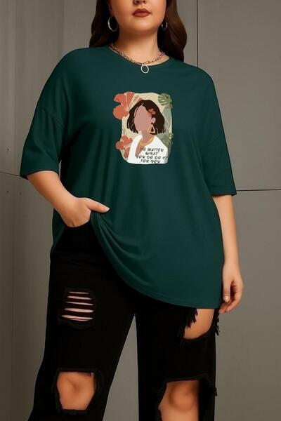 DM DOLCE MORE Tricou unisex cu imprimeu pentru femei de mărime mare