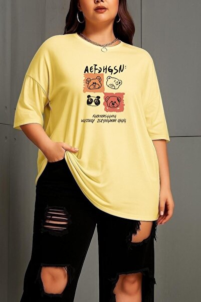 DM DOLCE MORE Plus Size Aef Teddy Bear Printed Unisex T-Shirt