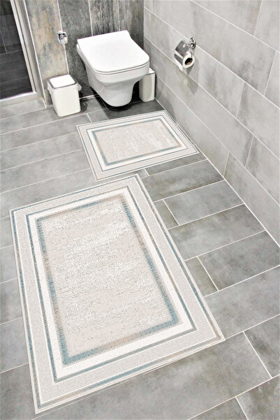 Bordo Halı Su Emici Yumuşak Kaymaz Taban Sünger Dolgulu Pamuksu Doku Yıkanabi...