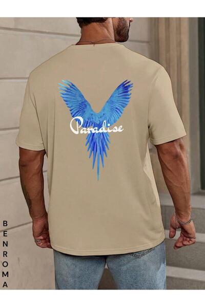 E-ROMA Υπερμεγέθη στάμπα Unisex Tisort με στάμπα