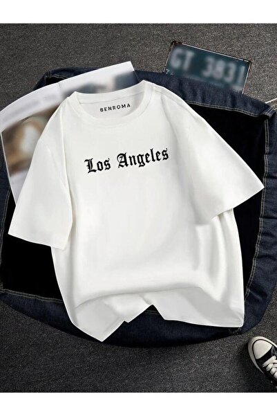 BENROMA Υπερμεγέθη τυπωμένο Los Angeles Unisex Tisort