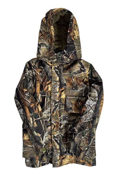 WİDİ Κυνήγι Ζούγκλα Μοτίβο Κυνηγιού Κατασκήνωσης Εκτυπωμένο Αδιάβροχο Ανεμοδαρμένο Κουκούλα -45 ° C Παλτό Κρύου Κλιματισμού