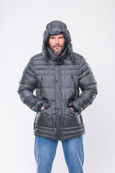 Kevin Men's Anthracite Puffer Coat