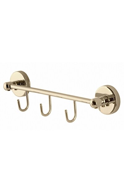 ÇELİK BANYO Çelik Banyo Paslanmaz Pirinç Karaca 3'lü Askılık Altın Gold (10 Y...