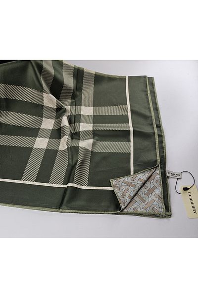 Webinay Home Double Sided Plaid B Pattern Silk Scarf Silk Scarf Hijab