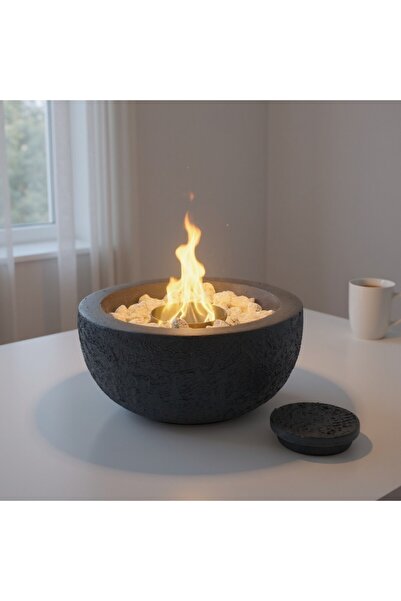 BASSDEKOR Grămadă de foc din beton antracit
