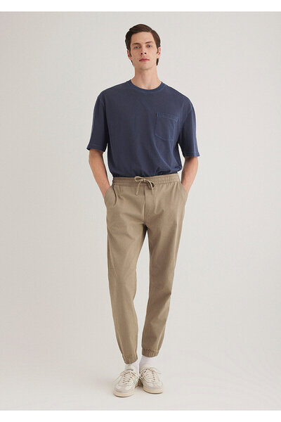 Mavi Μπεζ παντελόνι Jogger με ελαστική μέση 000169 -86749