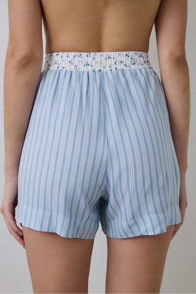 Penti Light Blue Lilah Striped Shorts Pajama Bottoms