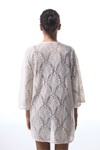 Penti Spitzen-Kimono in Ecru