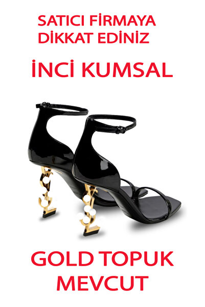 KUMSALDA İNCİ GOLD TOPUKLU ZARİF YÜKSEK TOPUKLU AYAKKABI ABİYE AYAKKABI