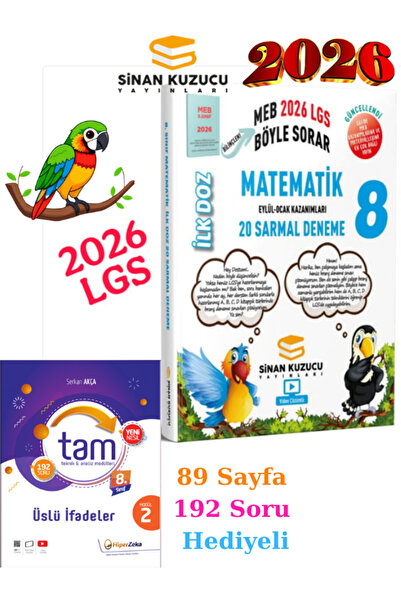 SİNAN KUZUCU YAYINLARI 8. Sınıf Lgs 2026 Meb Böyle Sorar Matematik 20 Sarmal ...