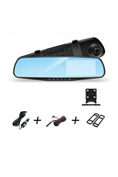 FGHGF Black-NO Card HD 1080P Dual Lens Car DVR Mirror Dash Cam Night Vision Front And Rear 170 Angle Rever
