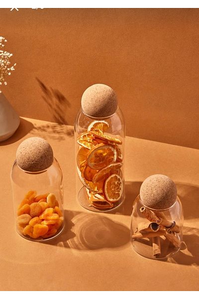 Perotti Romelu Top Cork Lid Glass Jar and Spice Set.