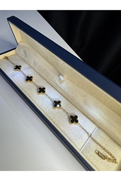 vogutima Kadın Çelik Bileklik - 4 Yapraklı Yonca Model Işıklı Kutuda ( 5 Adet...