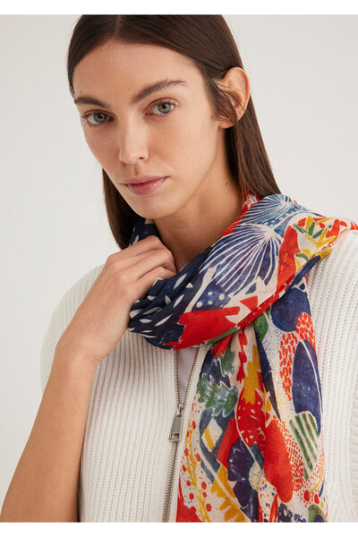 Mavi Printed Orange Shawl 1910042-30874