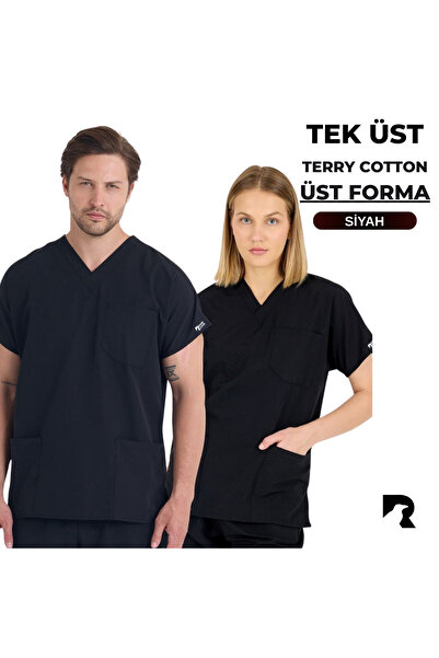 KARGA ÜNİFORMA TEK ÜST FORMA - Unisex Yarasa Kol Hemşire Ve Doktor Forması Ta...
