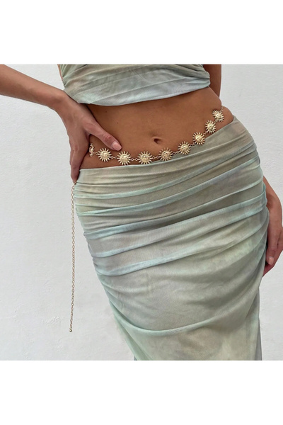 Genel Markalar 9,lu Güneş Detaylı Vücut, Bel, Elbise, Pantolon, Etek Zincir Kemeri