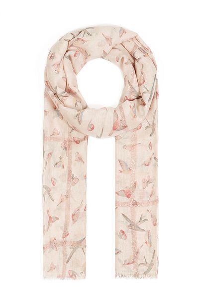 Mavi Bird Printed Beige Shawl 196288-27151