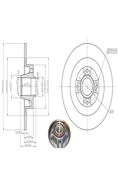 MGA FREN DISK ARKA RULMANLI 270-4 ( RENAULT MEGANE II SCENIC II 03 - )