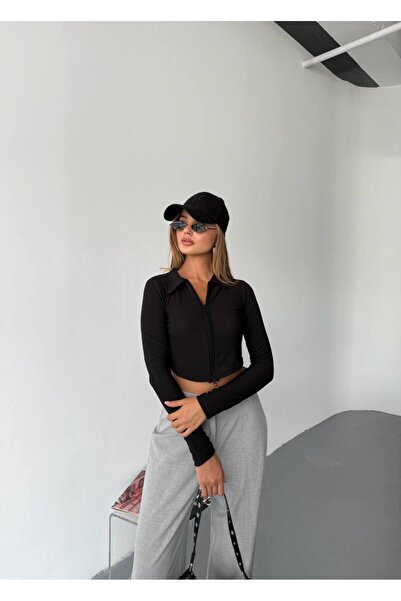 İLKCET MODA Φούτερ με διπλό φερμουάρ από υφασμάτινο οθωμανικό