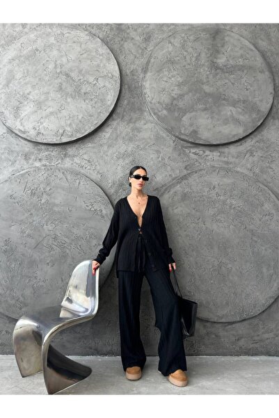 İLKCET MODA Lower-Upper Knitwear Cardigan Set - Standard Cut