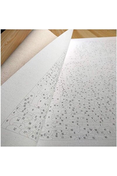 serpildüğme paris bahçe Sayılarla Boyama outletTuval Seti (FIRÇA dahil BOYA h...